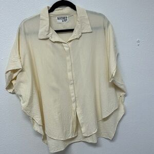 Cropped oversized button down top from Bucket List